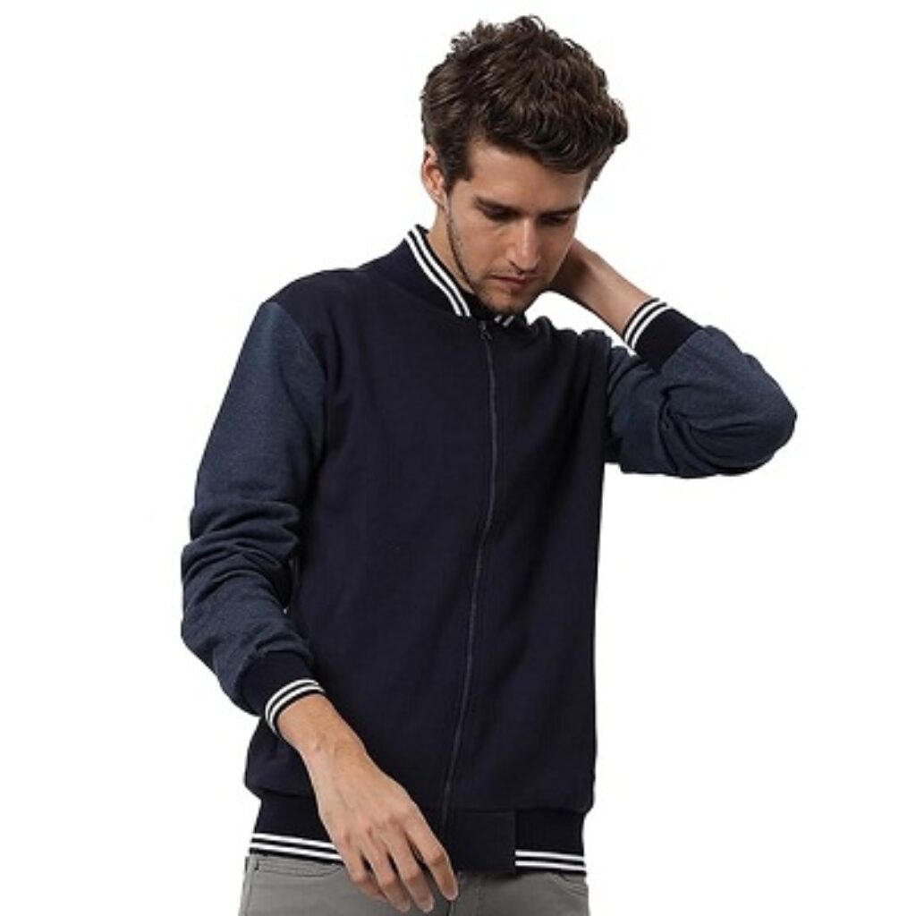 Campus Sutra Men’s Varsity Jacket Regular Fit For Casual Wear