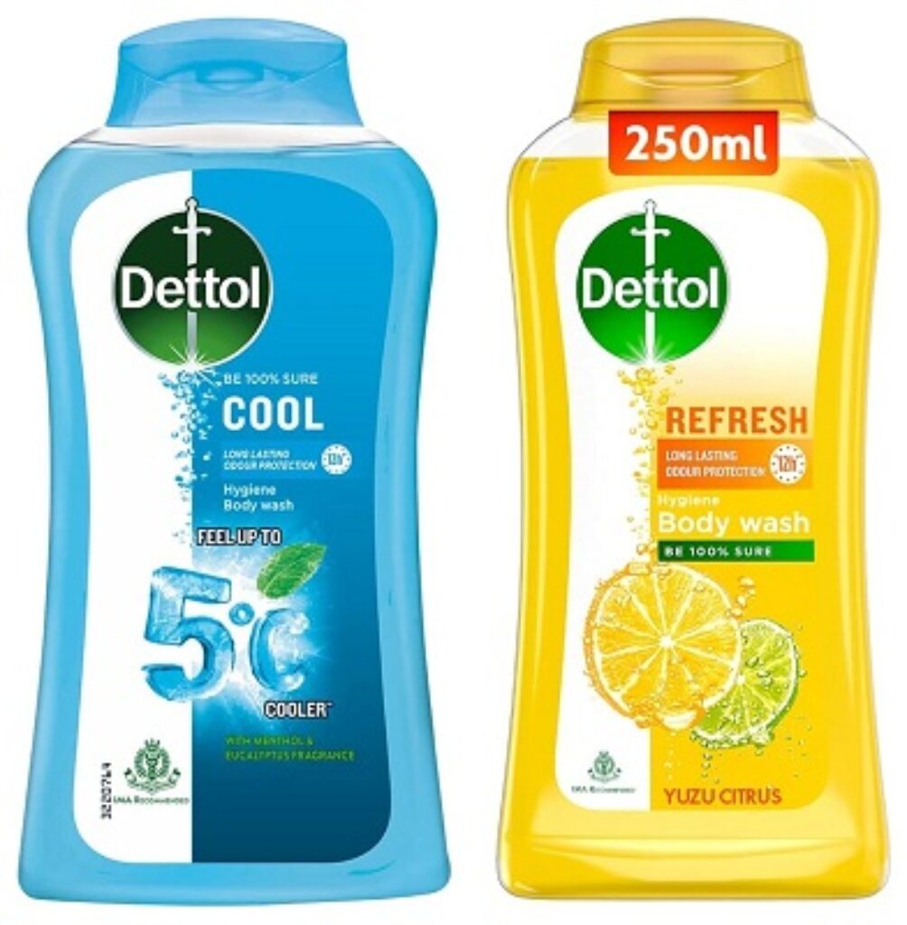 Dettol Body Wash and Shower Gel, Cool - 250ml + Dettol Body Wash and Shower Gel, Refresh - 250ml