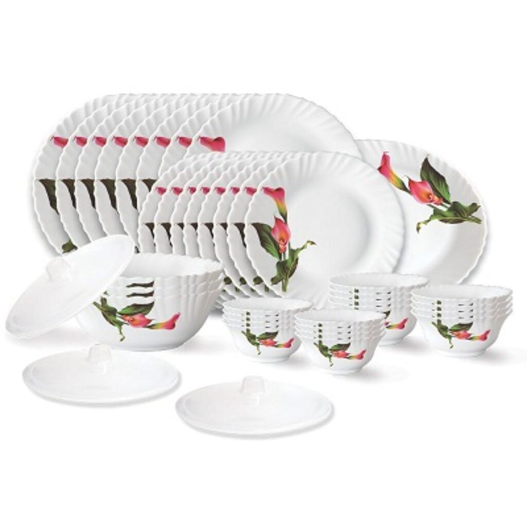 Larah by Borosil Stargazer Fluted Series Opalware Dinner Set