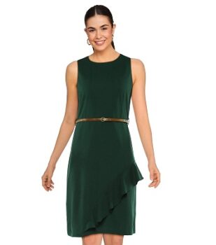 FabAlley Solid Polyester Blend Womens Regular Dress