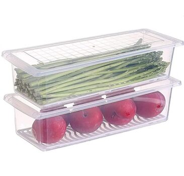 Primelife 2 Pcs Plastic Storage Boxes fridge organizers box