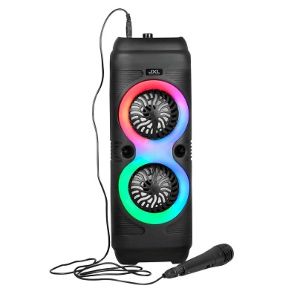 JXL 110 RGB Fusion Party 50W Karaoke Bluetooth Party Speaker with 3M Wired Microphone, Dual Drivers