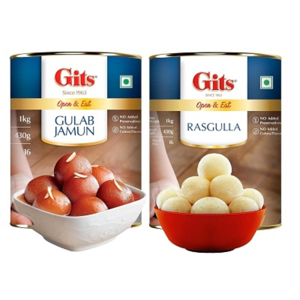 Gits Open & Eat Gulab Jamun + Rasgulla