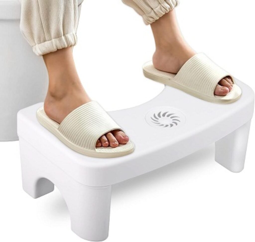 Toilet Stool for Adults, 7 Inch Height Non-Slip Bathroom Pooping Step Potty Stool