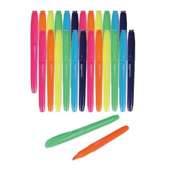 Amazon Basics Highlighter or Marker - Chisel Tip, Pack of 24 (Multicolor)