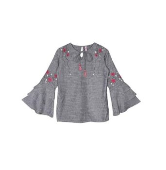 ishin Girl's Loose Fit Long Sleeve Top