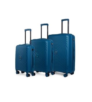 Nasher Miles Goa Hard-Sided Polypropylene Luggage Set of 3 Teal Trolley Bags (55, 65 & 75 Cm)