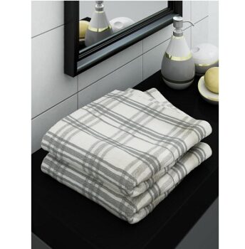 Athom Living Ecosaviour Premium Cotton Bath Towel Luxar Grey (Pack of 2)