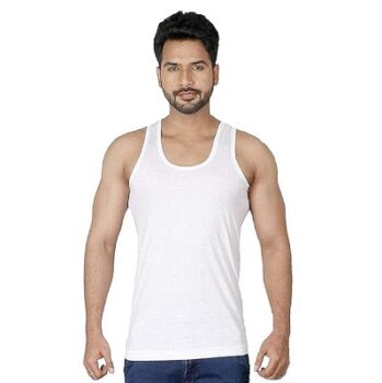 Macho Mens Cotton Vest, Pack of 1 (90cm) White