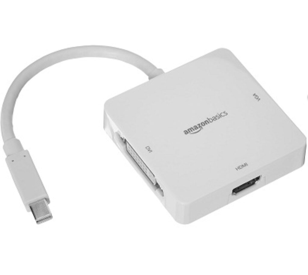 Amazon Basics AmazonBasics Mini DisplayPort to HDMI/DVI/VGA Adapter - White, 5-Pack