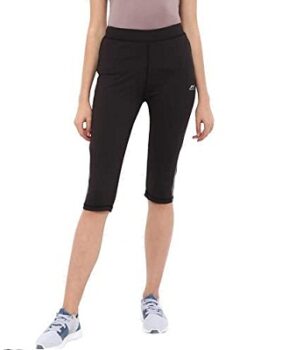 Nivia 2702 Polyester NEO - 2 Female Capri, XS, (Black/Dark Grey)