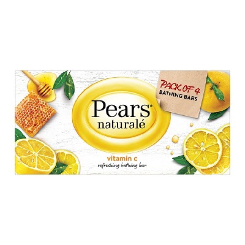 Pears Naturale Refreshing Vitamin C 4x125g Bathing Bar with Natural Vitamin C Extract