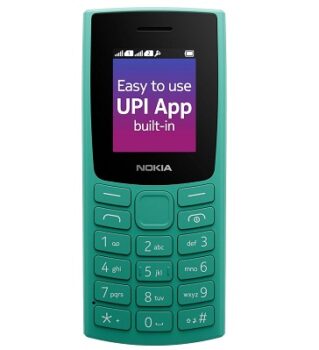 Nokia 106 Single Sim, Keypad Phone with Built-in UPI Payments App, Long-Lasting Battery, Wireless FM Radio & MP3 Player, and MicroSD Card Slot | Green