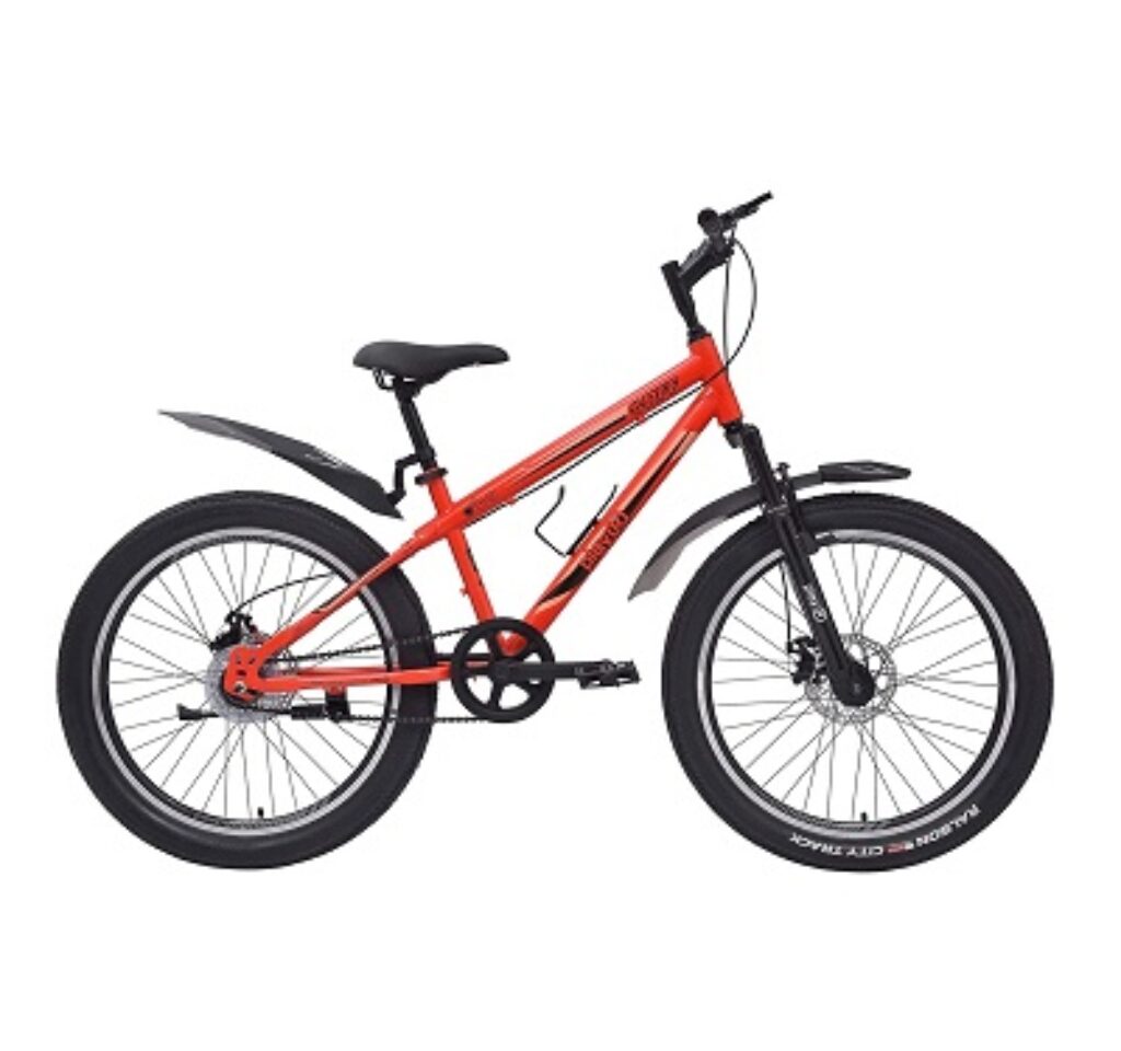 playR #BFF 24 Inch - Fat Tyre - Single Speed - Front Wheel Shock Abs - Front and Rear Disc Brake - Fluorescent Red