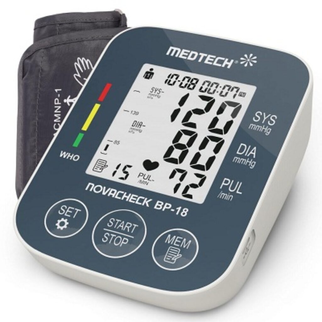 MEDTECH BP18 Fully Automatic Portable Digital Blood Pressure Monitor with Smart MDD Technology and USB-C Port - Full Size Cuff - 22-42cm