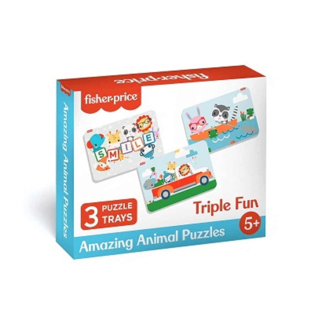 Fisher-Price Fisher Price Amazing Animals Puzzles for Kids - 60 Pieces 3 in 1 Jigsaw Puzzle for Kids Age 5 Years & Above