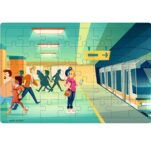 Crackles 40 Pc Paperless Wooden MDF Jigsaw Puzzle Subway Metro Station Theme-Pack of 1