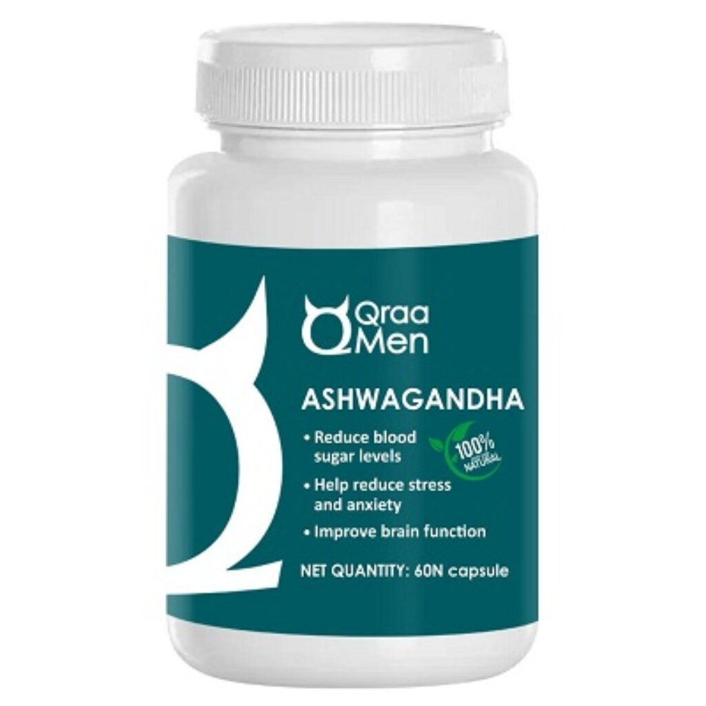 Qraa Men Ashwagandha Capsules High Strength Potent Formula, Boost Muscle Mass & Strength, Enhance Immunity