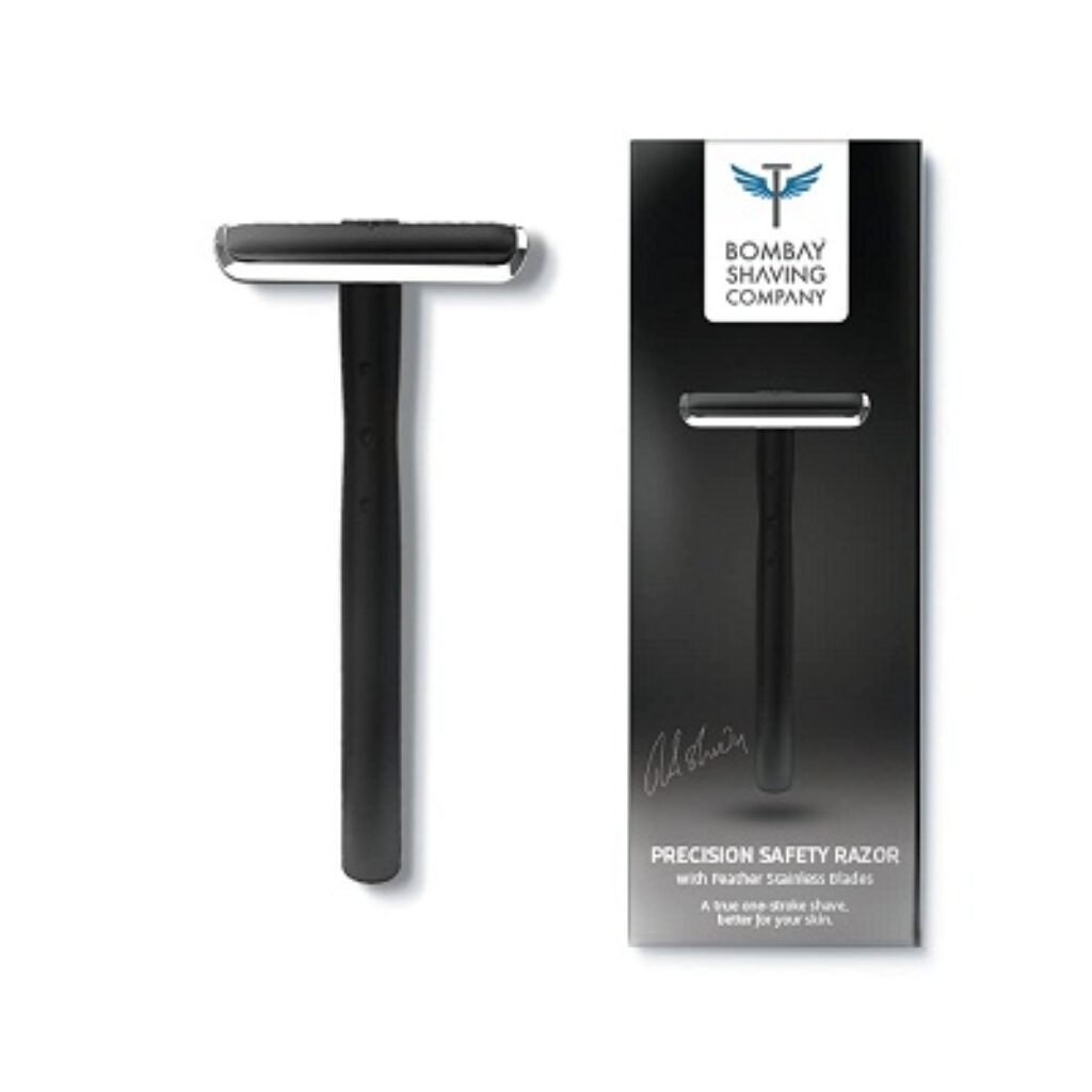 Bombay Shaving Company Precision Safety Razor | Anti Slip Grip | Eliminates Nicks & Cuts, Black