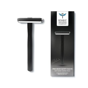 Bombay Shaving Company Precision Safety Razor | Anti Slip Grip | Eliminates Nicks & Cuts, Black