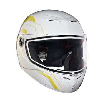 Royal Enfield TPEX Full Face Camo MLG Helmet with Clear Visor Gloss White, Size: XL(61-62cm)