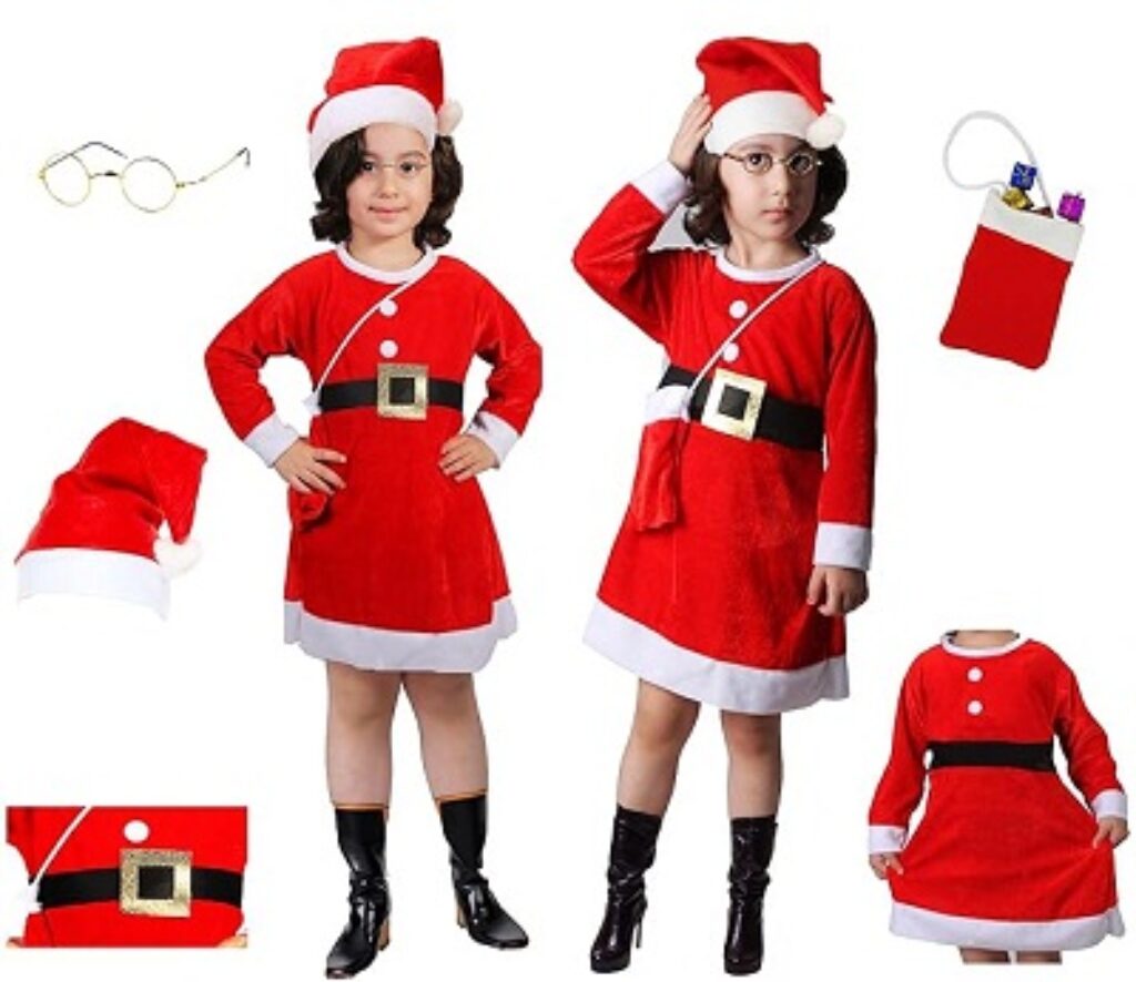 Sarvda Miss Santa Claus dress for Girls kids