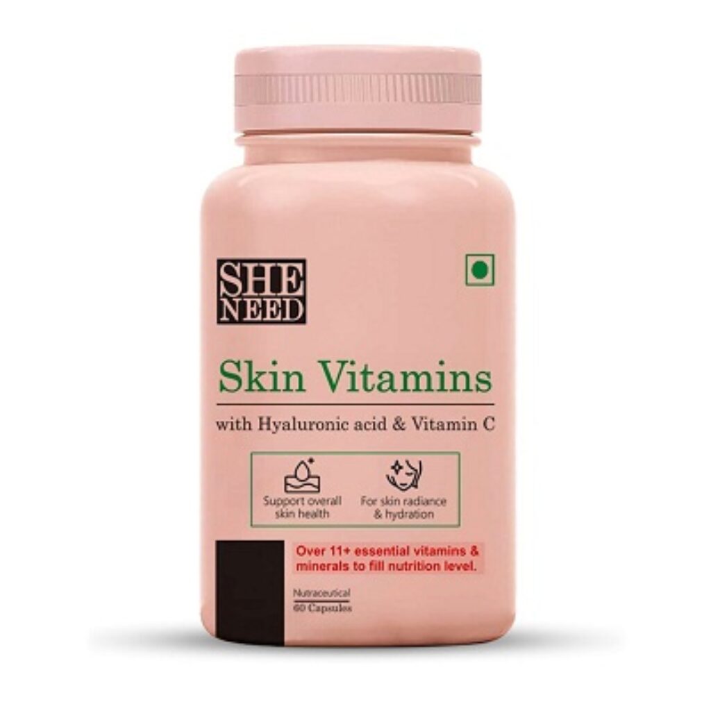 SheNeed Skin Vitamin Supplement With 11+Nutrients, Hyaluronic Acid