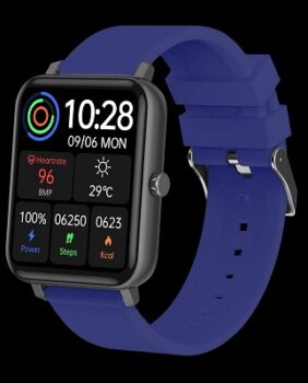 Swott Armor 007 1.69" Full Touch Made in India Smart Watch Bluetooth Voice Calling for Men & Women with Multiple Sports Mode & Faces with Health Monitoring Feature SpO2 & Heart Rate (Black/Blue)