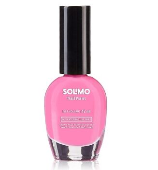 Solimo Fuchsia Pink Nail Polish, Toxin-Free, Quick Drying, Glossy Finish, 12 Ml