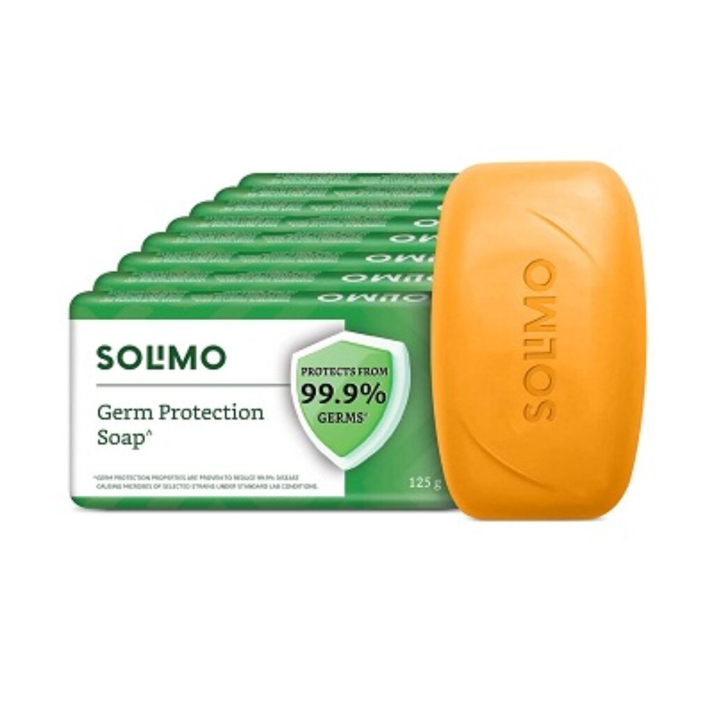 Amazon Brand - Solimo Germ Protection Soap, 125gm (Pack of 8)