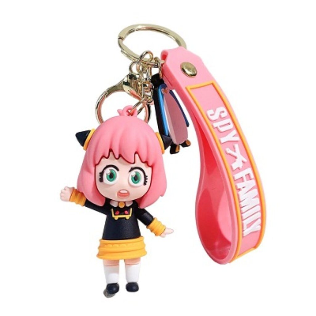 Funfob Spy X Family Anya Forger Keychain With Hook & Strap For Anime Fans Multicolour Key Chains (Anya key)