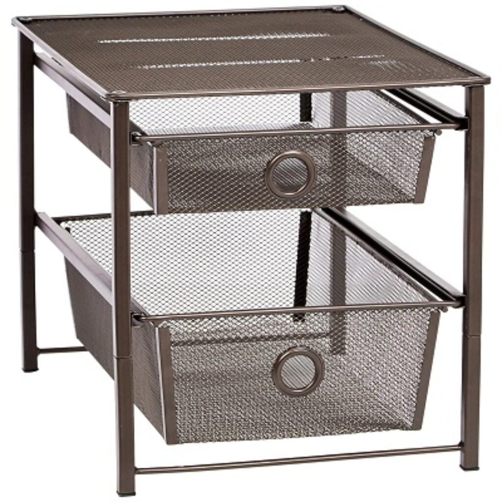 amazon basics Sliding Drawers Stainless Steel Basket Storage Organizer