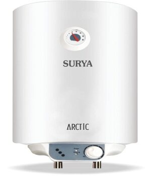 Surya Arctic 10 Litre Vertical Storage Water Heater | Water Geyser (White), (SUR-ARC-10LTR)