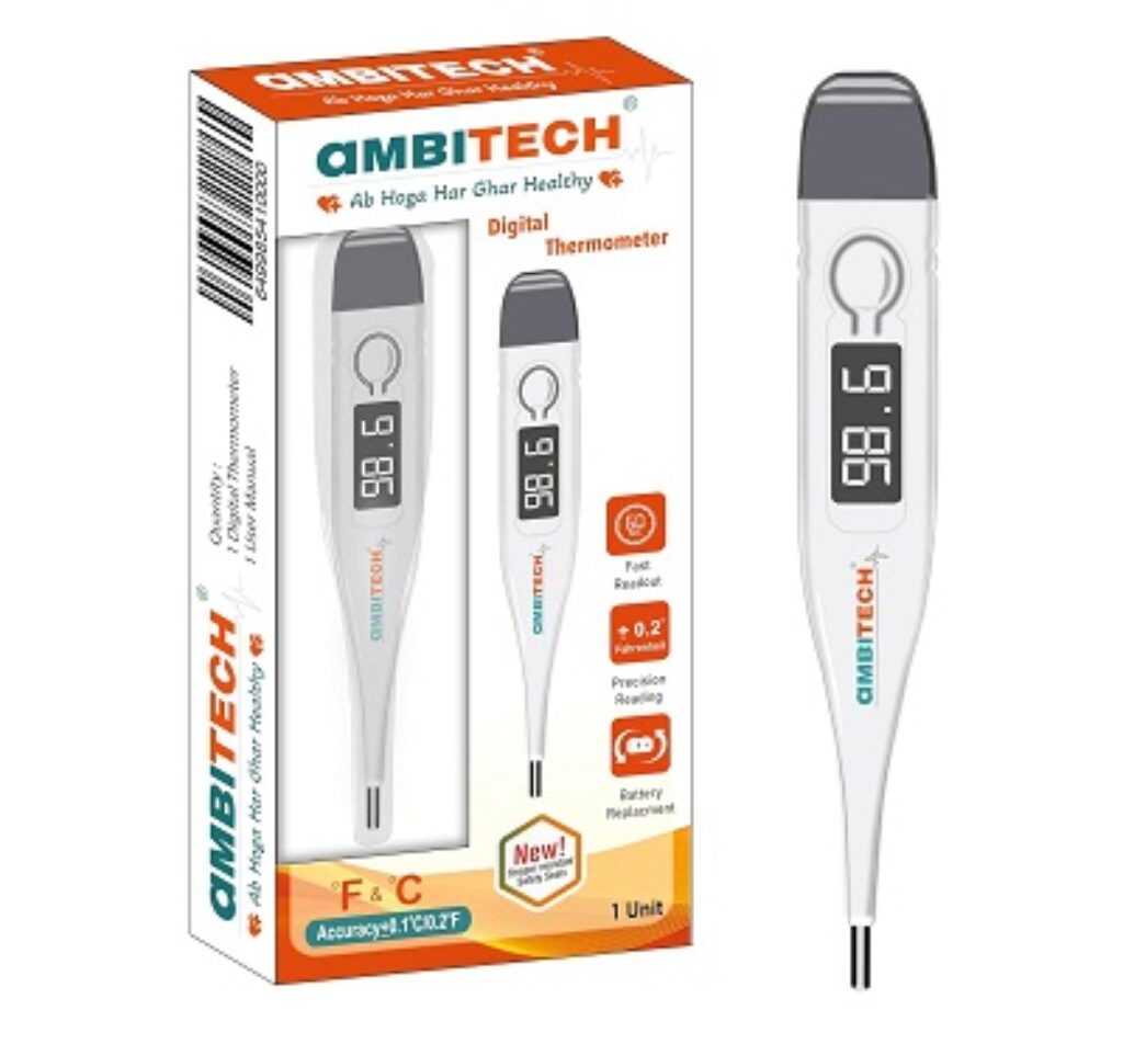 AmbiTech PHX-01 Digital Thermometer with One Touch Operation