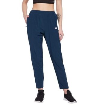 Clovia Women's Comfort Fit Active Track Pants in Teal