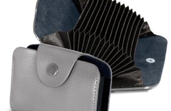 Storite 13 Slots Leather Credit Card Holder Wallet for Men & Women (10.5 x 7.5 x 2.5 cm, Grey)