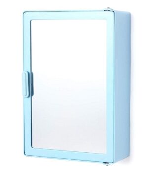 Zahab Plastic Bathroom Cabinet Blue Single Door Glossy Finish