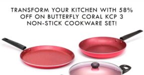 Butterfly Coral KCP 3 Non Stick Cookware Set