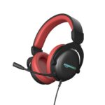 Amazon Basics Wired Over The Ear Gaming Headphones with Mic | RGB | 7.1 Channel Surround Audio | Remote Control (Black - Red)