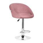 Da URBAN® Cozy Velvet Finish Height Adjustable & Revolving Bar Stool/Kitchen Chair (Pink)