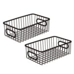 Bianco Multipurpose 10" Metal Bathroom Storage Organizer Basket Bin