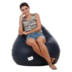 Sattva Classic Bean Bag Filled with Beans - XXL Size - Navy Blue Colour