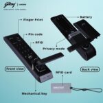 Godrej Locking Solutions and Systems Advantis Revolution (Pin + Biometric + RFID + Key,Black,Brushed)