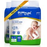 Bumtum Baby Diaper Pants, Large Size, 124 Count