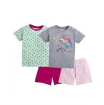 BUMZEE Half Sleeve Girls T-Shirt and Shorts Set Pack of 2