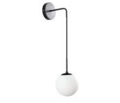 WHITERAY Black Hanging Ceiling Pendant Light, for Bedroom, Living Room, Café, Restaurant, Hallway, Kitchen, Over The Dining Table (Black Curved Doom Glass, with Bulb)