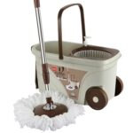 Cello Spin Mop Bucket Max Clean with Soap Dispenser, Beige