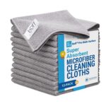 12" x 12" Buff Pro Multi-Surface Microfiber Cleaning Cloths | Gray - 12 Pack