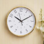 Webelkart Premium Plastic Wall Clock for Home and Office Decor/Office Wall Clocks/Wall Clock for Living Room (Gold)