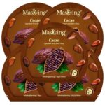 MasKing Superfood Cacao Sheet Mask for Skin Brightening, Hydrating for Women and Men, Pack of 5